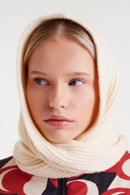 Compania Fantastica White Fine Knit Beanie Hat