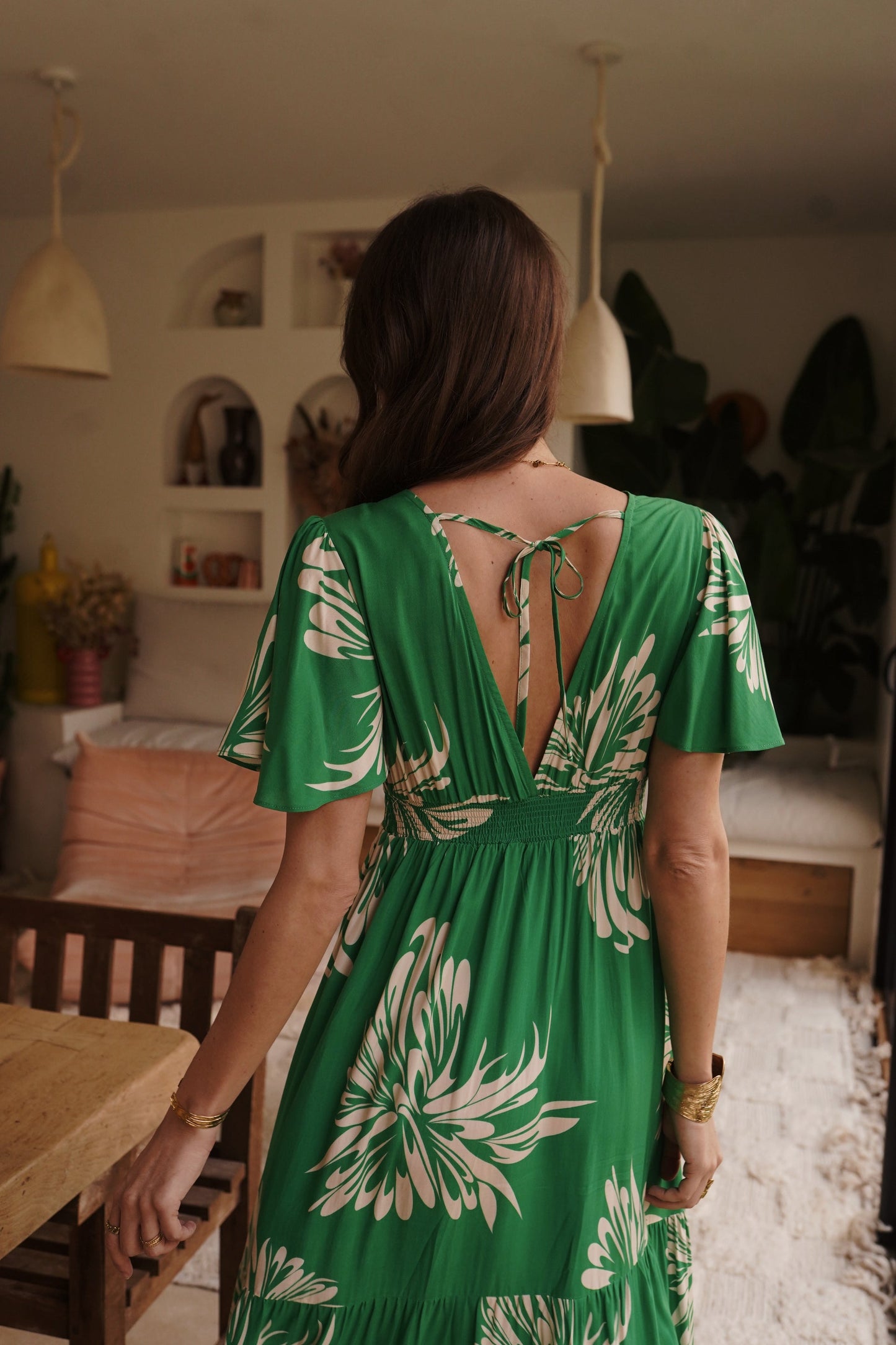 Cecilia Print Dress in Green