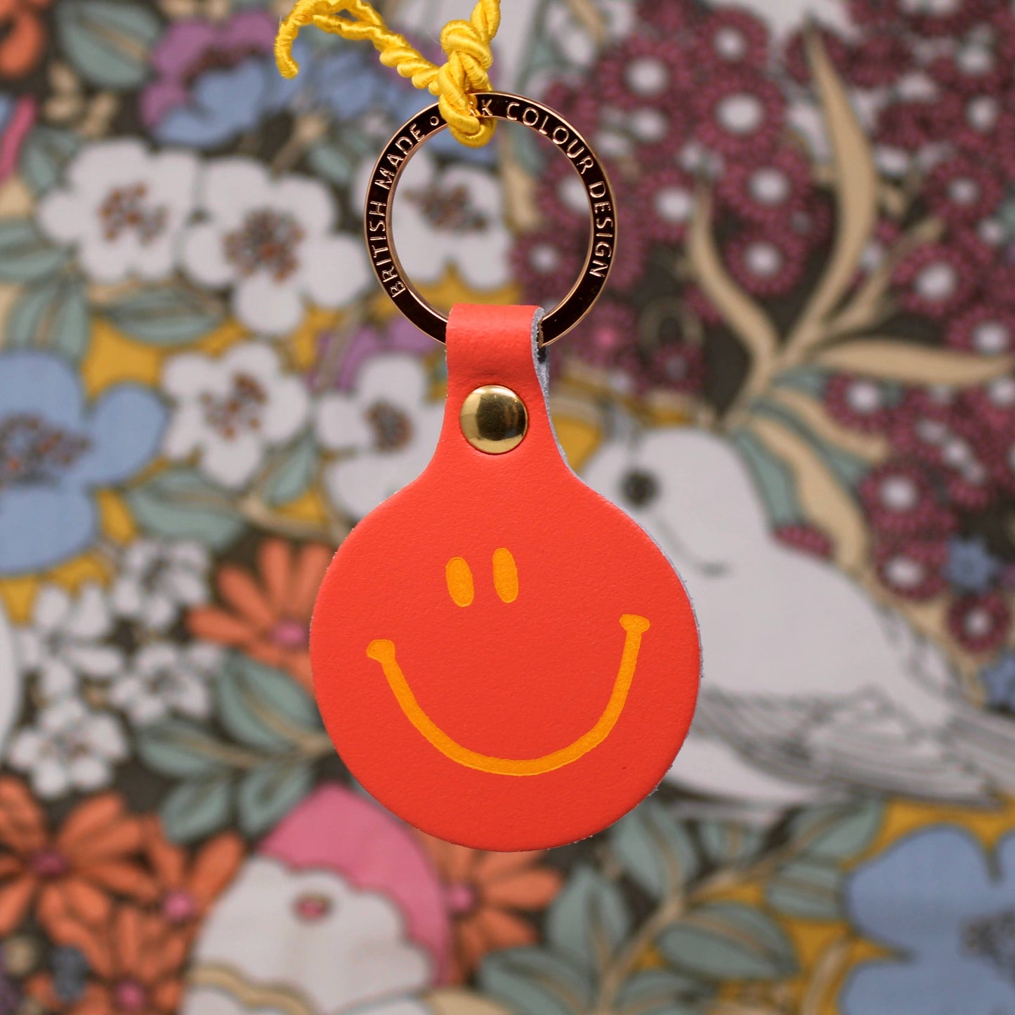 Feeling Lush Smilie Face Key Fob: Green