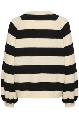 Saint Tropez Garbie Cardigan in Ice Black Stripe