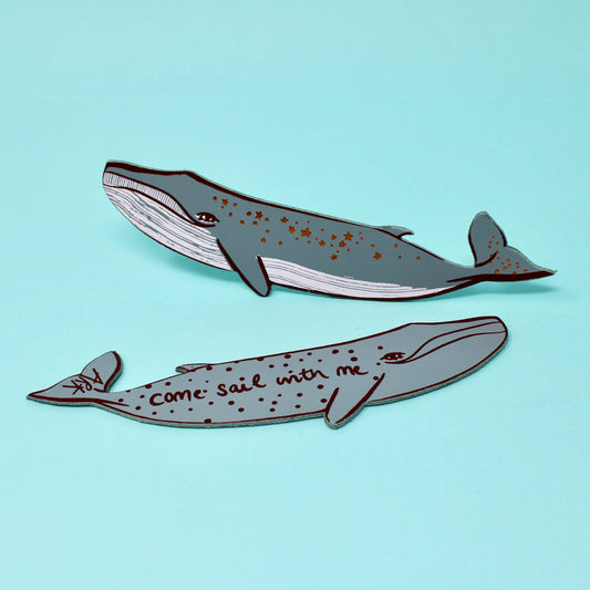 Arc Colour Design Whale 'Sail with Me' Bookmark: Heritage Blue