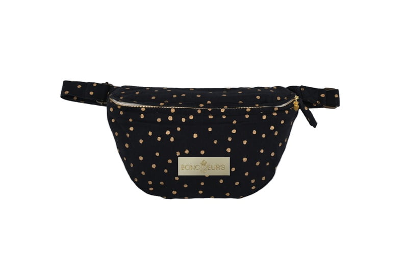 Boncoeurs Dots Bum Bag in Black with gold dots