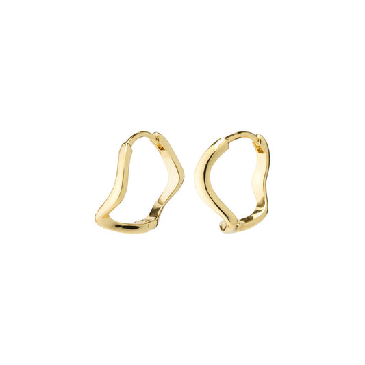 PILGRIM ALBERTE organic shape hoop earrings gold-plated
