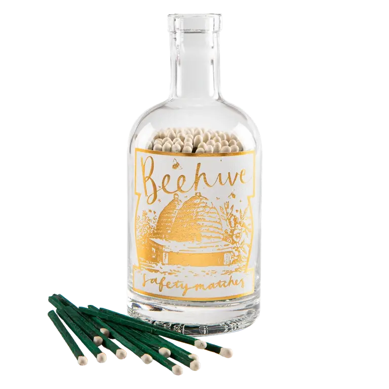 Archivist | UK - Beehive Match Bottle | Glass Bottle - Safety Matches