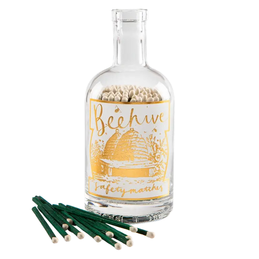 Archivist | UK - Beehive Match Bottle | Glass Bottle - Safety Matches