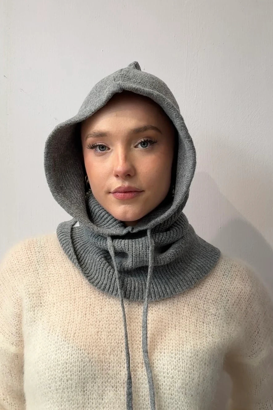 Ost London Rikke Cashmere Mix Balaclava -Grey