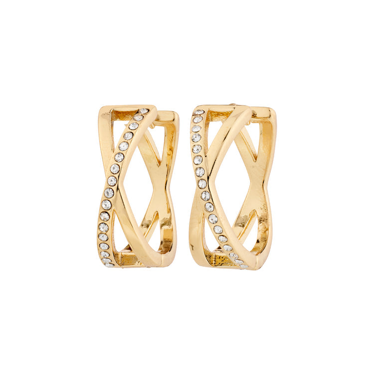 Pilgrim KIRA earrings gold-plated with sparking sparkling Preciosa crystals,