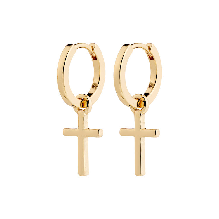 Pilgrim FLYNN earrings gold-plated with dangling crosses