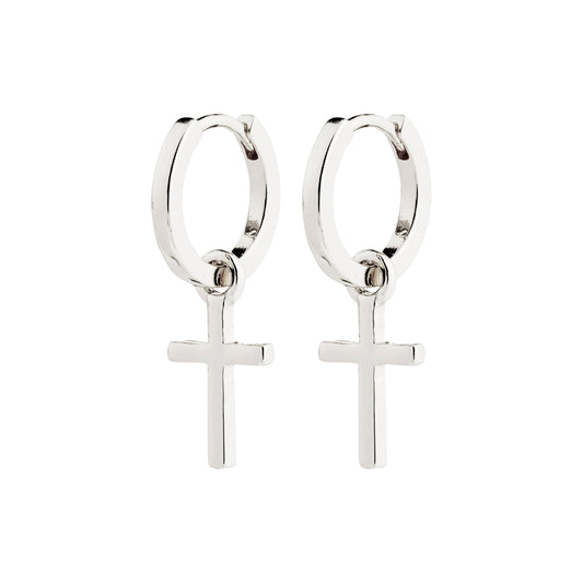 Pilgrim  FLYNN earrings silver-plated with dangling crosses