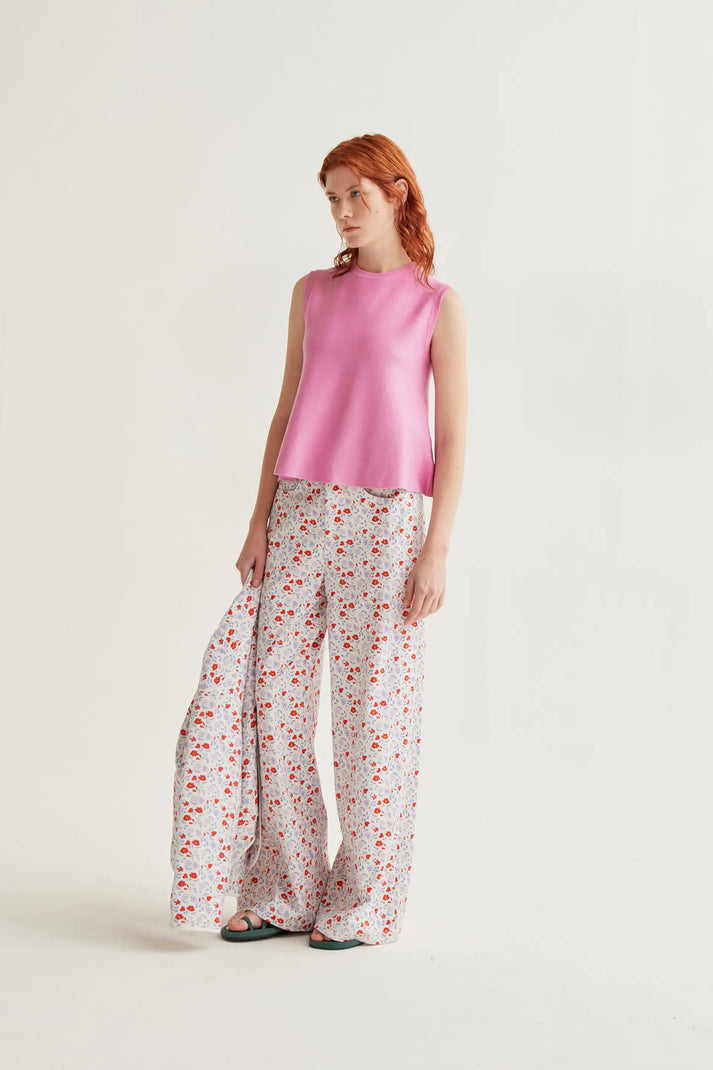 Compania Fantastica Pink Knit Sleeveless Top