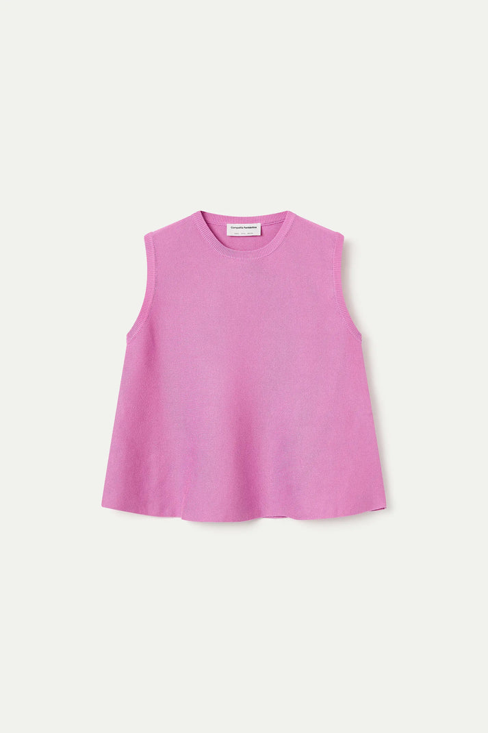 Compania Fantastica Pink Knit Sleeveless Top