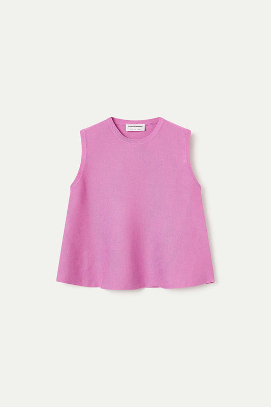 Compania Fantastica Pink Knit Sleeveless Top
