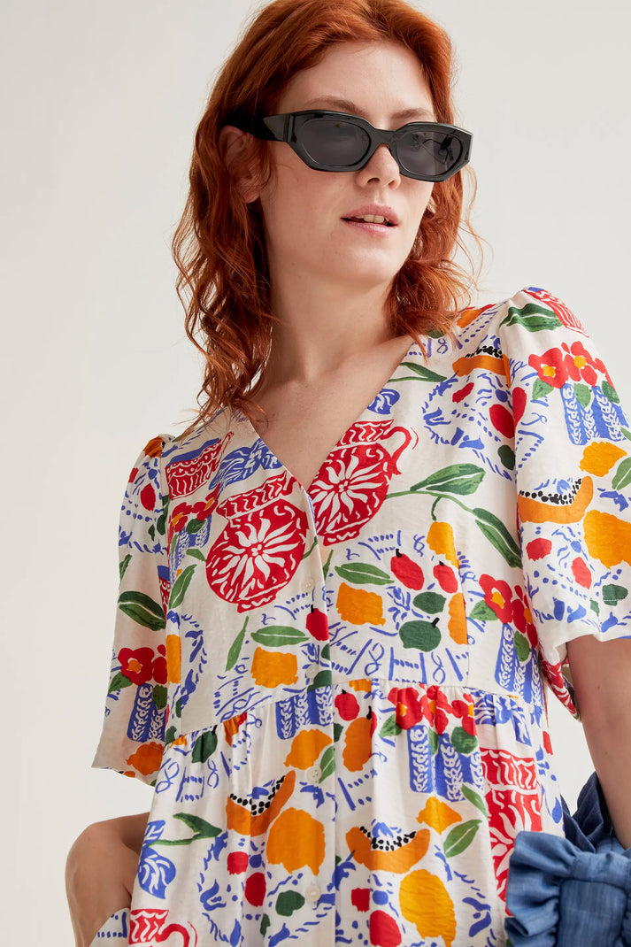 Compania Fantastica Lush Print Midi Dress