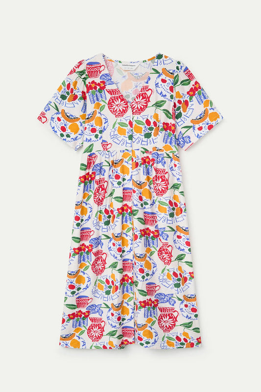 Compania Fantastica Lush Print Midi Dress