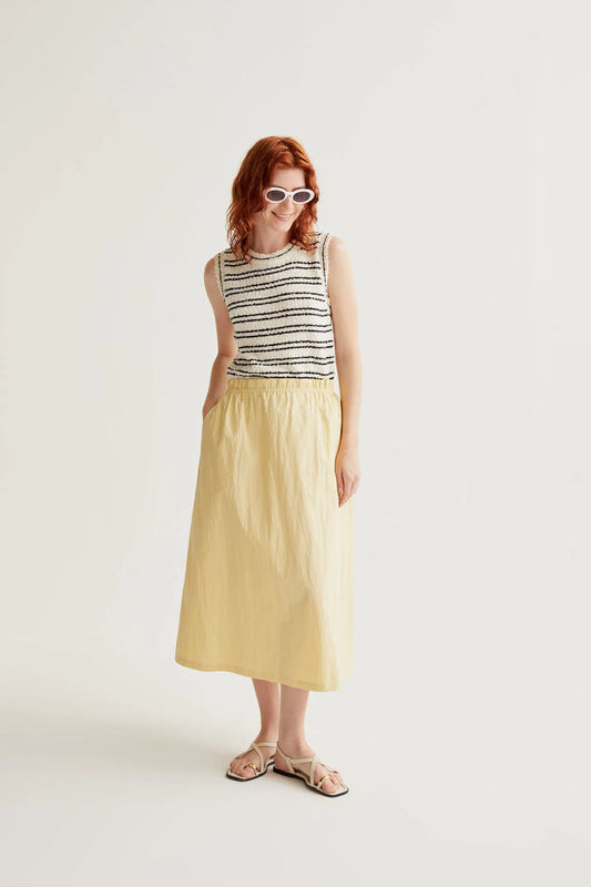 Compania Fantastica Light Yellow Midi Skirt