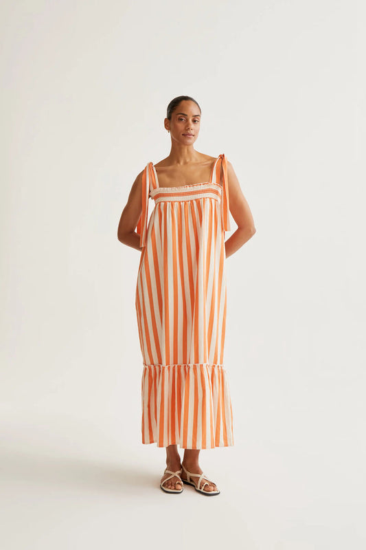 Compania Fantastica Bamboo Orange Midi Dress