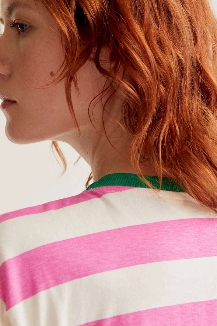 Compania Fantastica T-shirt with Pink & White Stripe