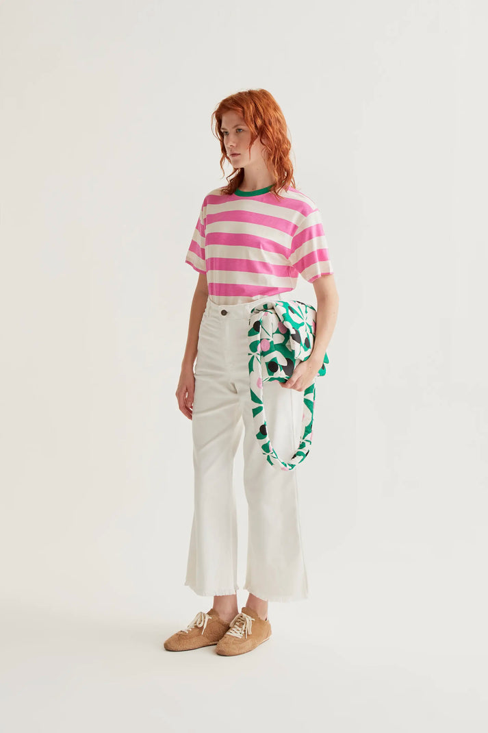 Compania Fantastica T-shirt with Pink & White Stripe