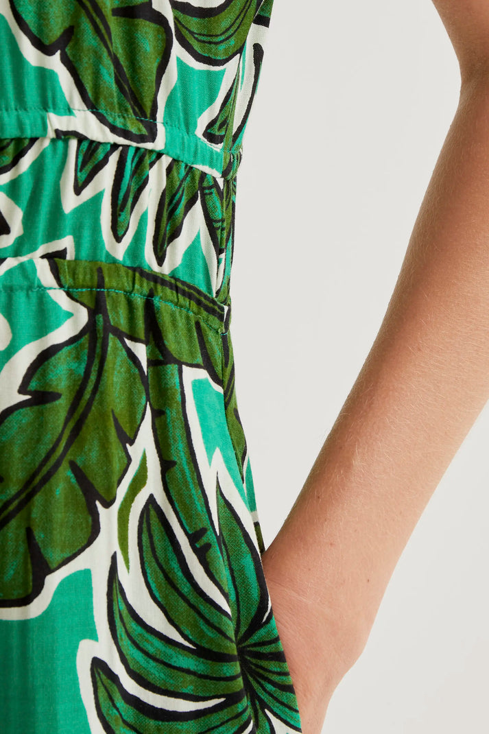 Compania Fantastica Palm Tree Print Midi Dress