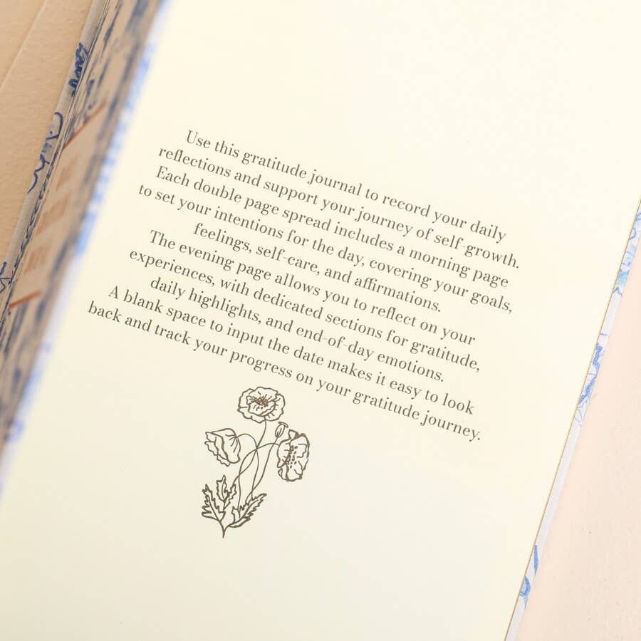 Lisa Angel - Blue Wildflower Print Daily Gratitude Journal