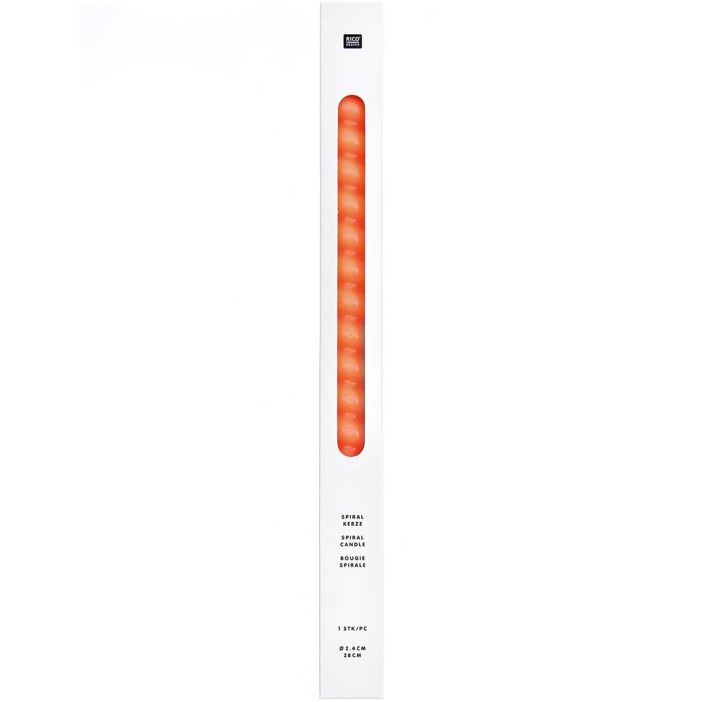 RICO Spiral candle 28 cm in neon orange