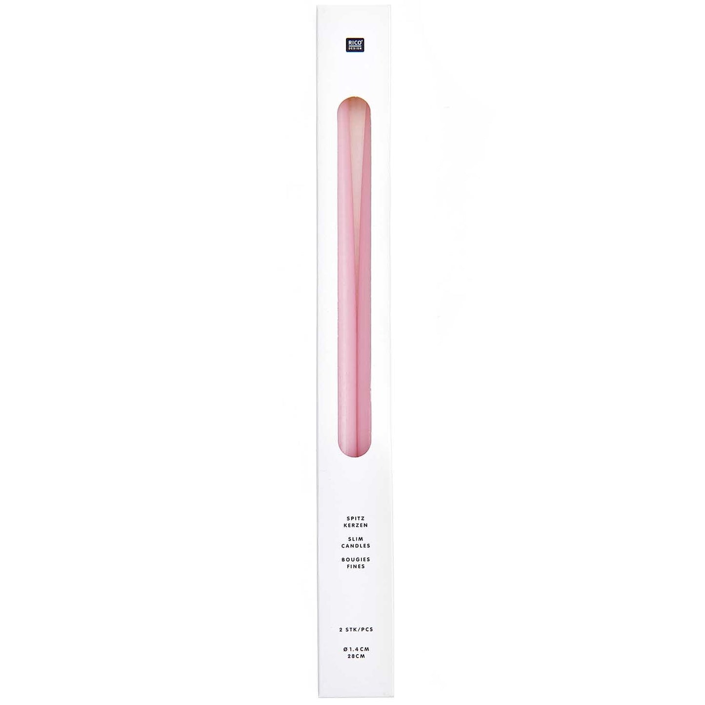 RICO Slim candles 28 cm in pink