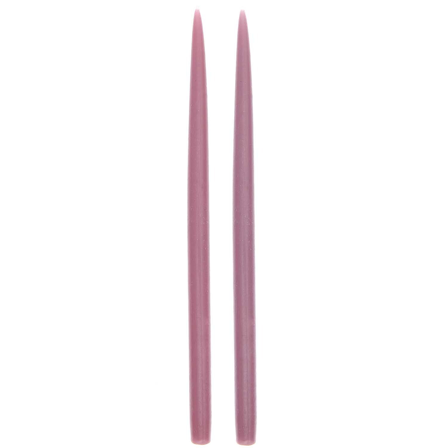 Rico Mauve 28cm dinner candles, set of 2