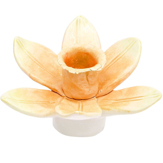 RICO Ceramic Candle Holder Daffodil, Small in Yellow