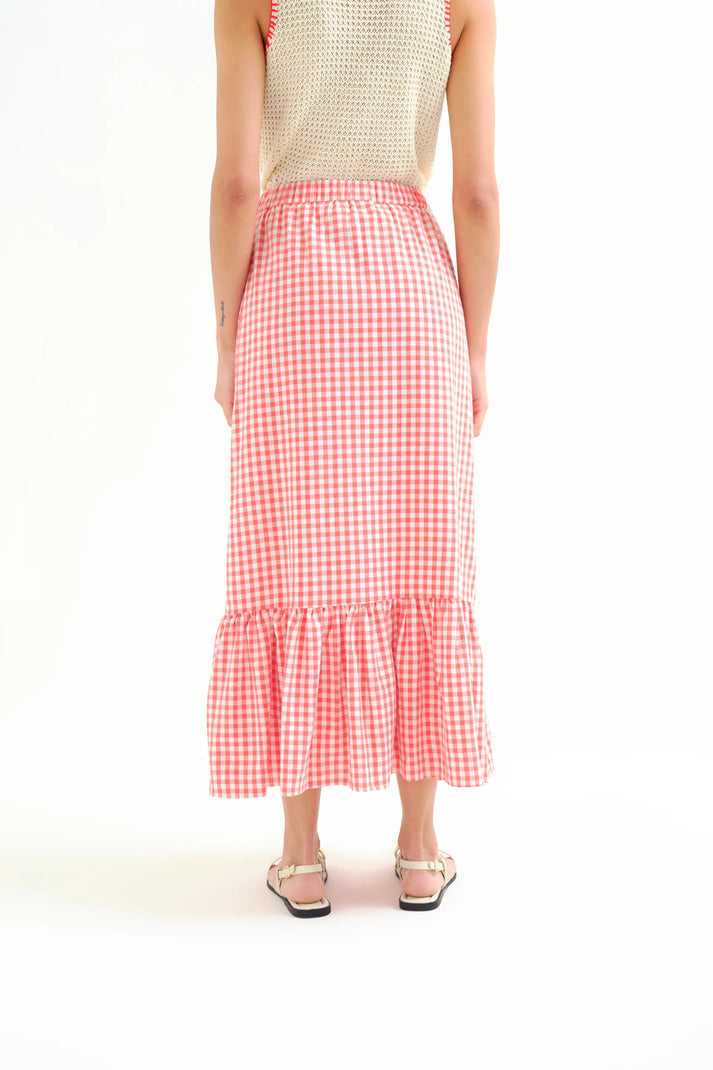 Compania Fantastica Red Gingham Skirt