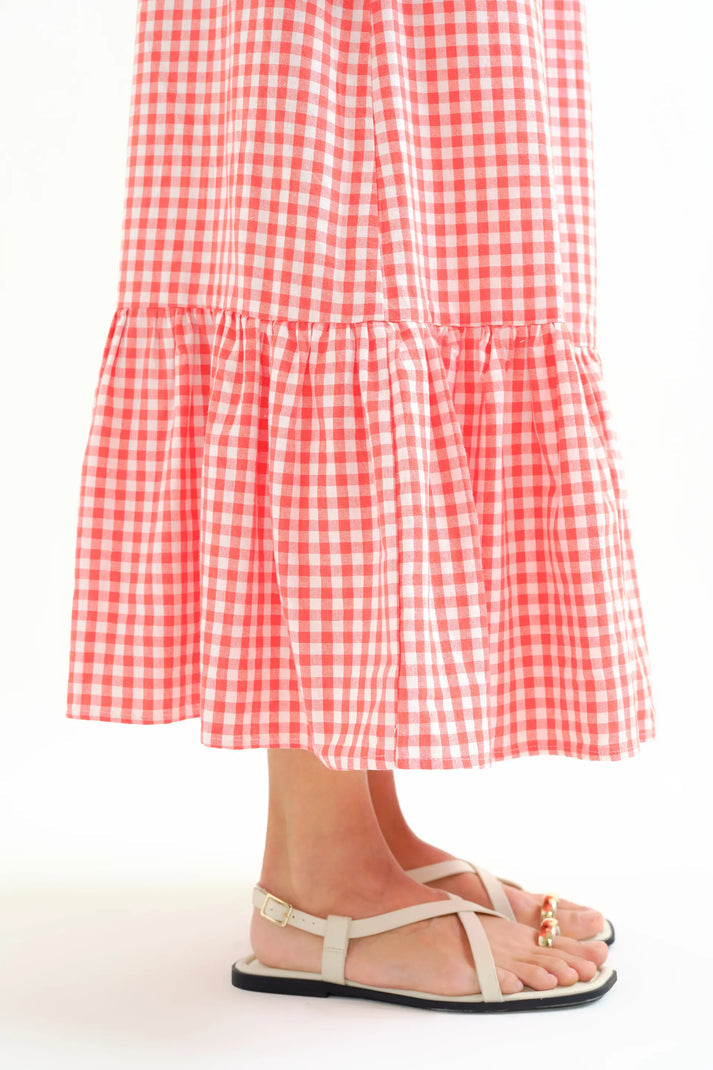 Compania Fantastica Red Gingham Skirt
