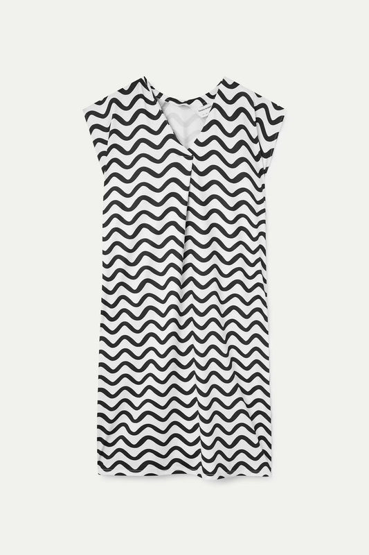 Compania Fantastica Black & White Wave Kaftan