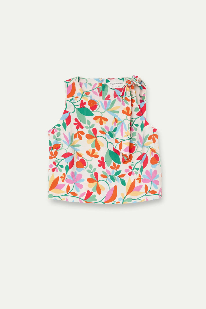 Compania Fantastica Cotton Vest with Lotto Print