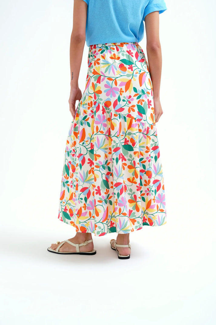 Compania Fantastica Long Skirt with Lotto Print
