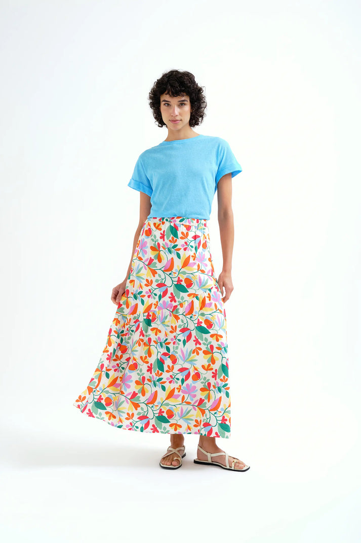 Compania Fantastica Long Skirt with Lotto Print