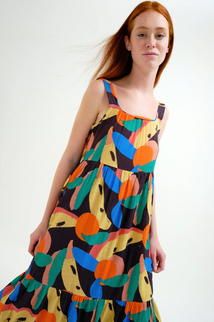 Compania Fantastica Long Dress with Tutti Frutti Big Print