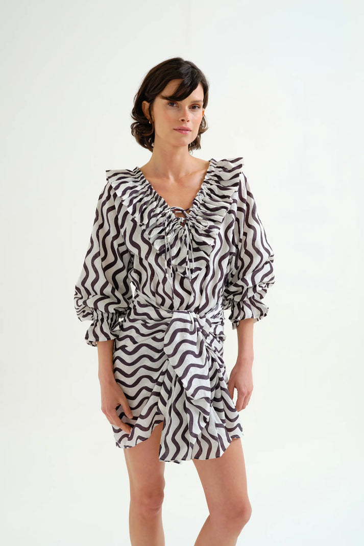 Compania Fantastica Wave Black & White Top