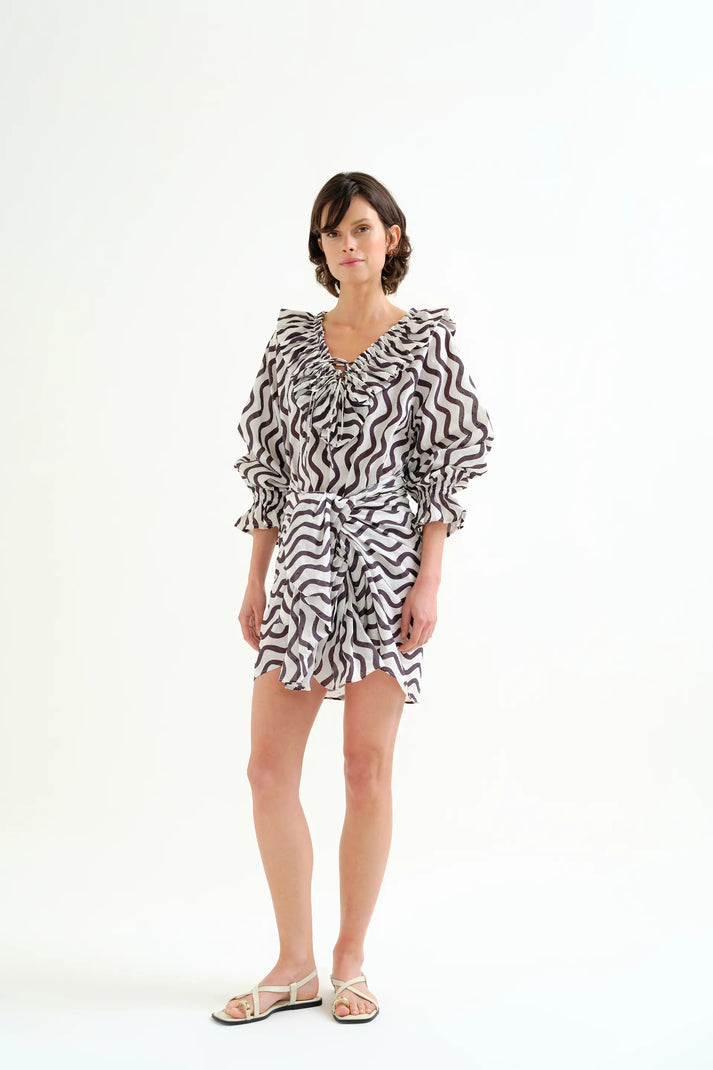 Compania Fantastica Wave Black & White Top