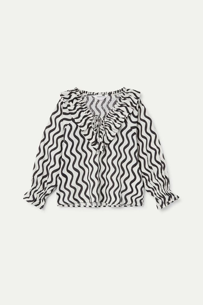 Compania Fantastica Wave Black & White Top