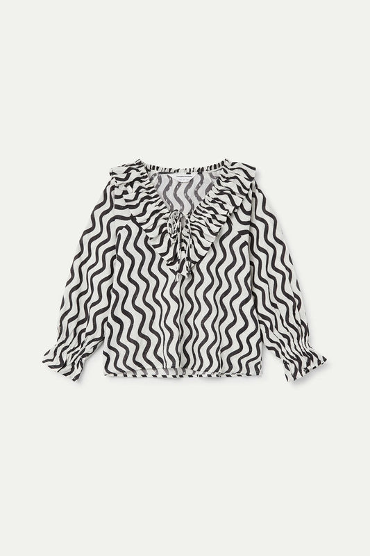 Compania Fantastica Wave Black & White Top