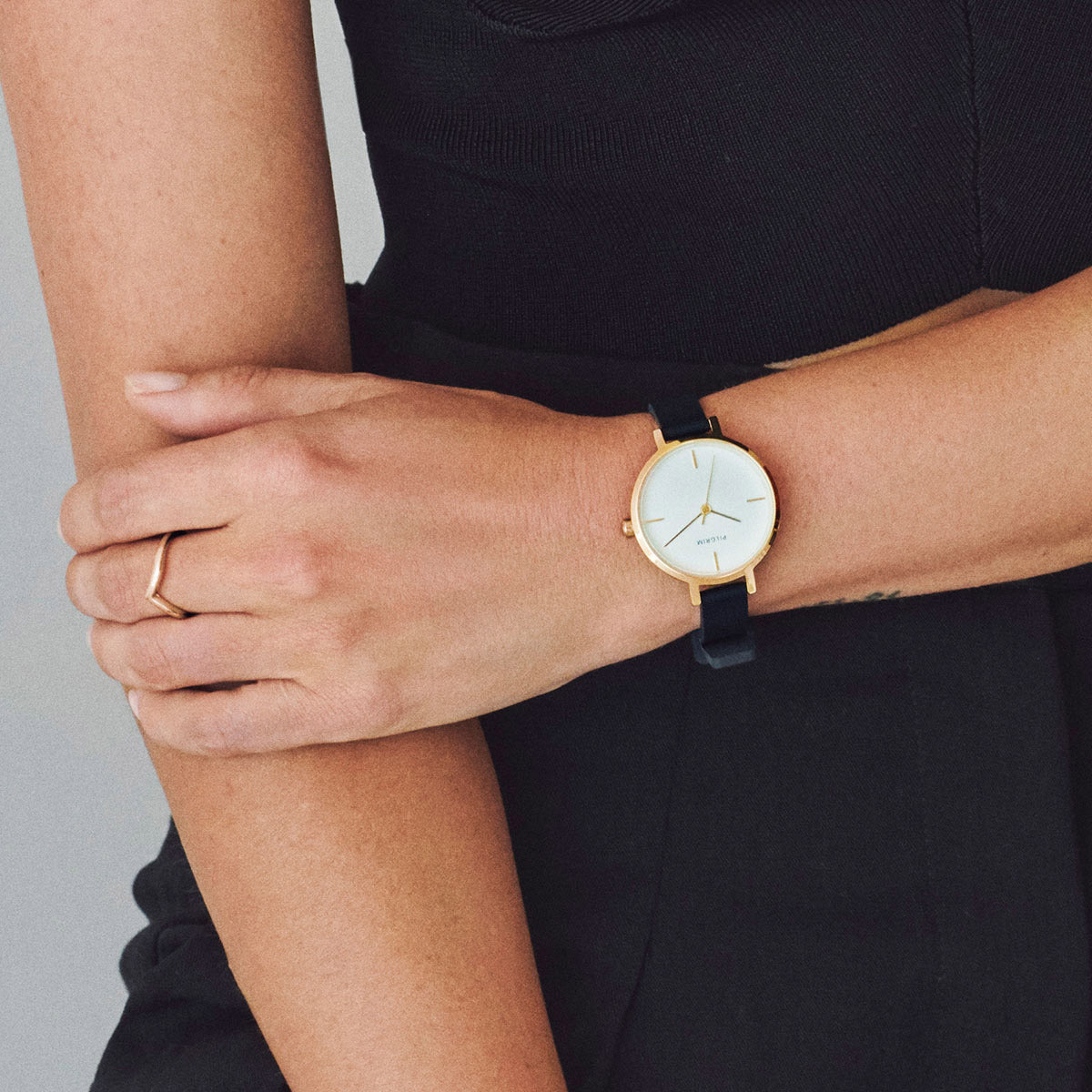 Pilgrim LULU recycled stack ring gold-plated