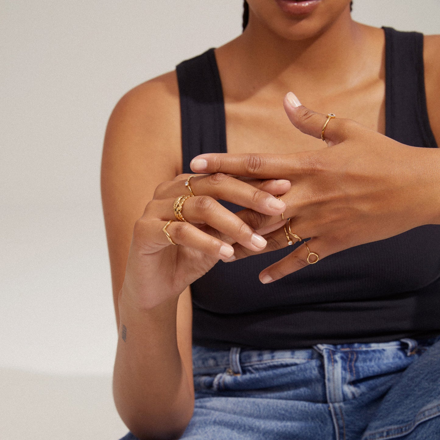 Pilgrim LULU recycled stack ring gold-plated