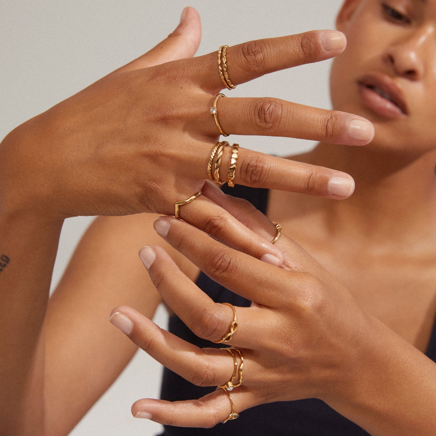 Pilgrim LULU twirl stack ring gold-plated