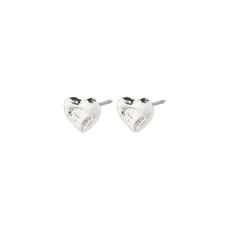 Pilgrim ARLET heart stud earrings silver-plated