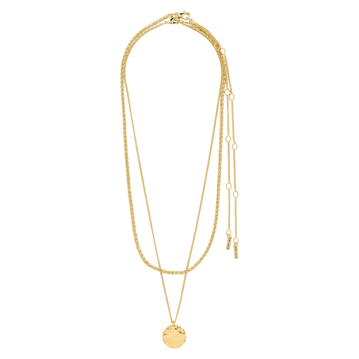 Pilgrim DECLAN necklace 2-in-1 set, gold-plated