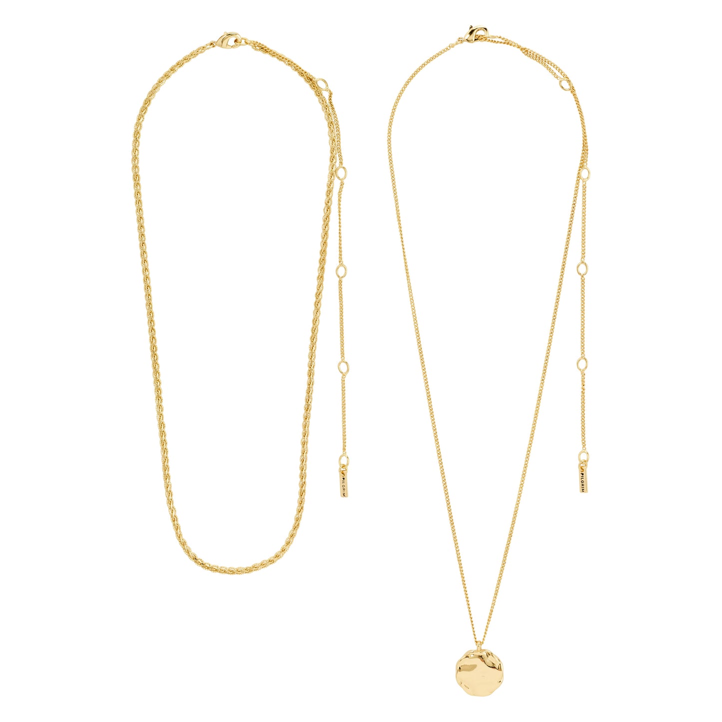 Pilgrim DECLAN necklace 2-in-1 set, gold-plated