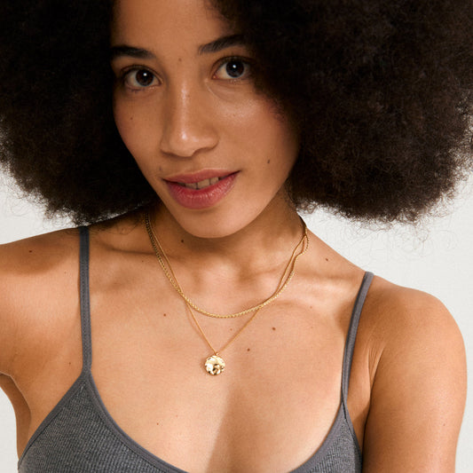 Pilgrim DECLAN necklace 2-in-1 set, gold-plated
