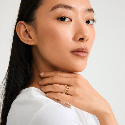 Pilgrim LULU wavy stack ring gold-plated