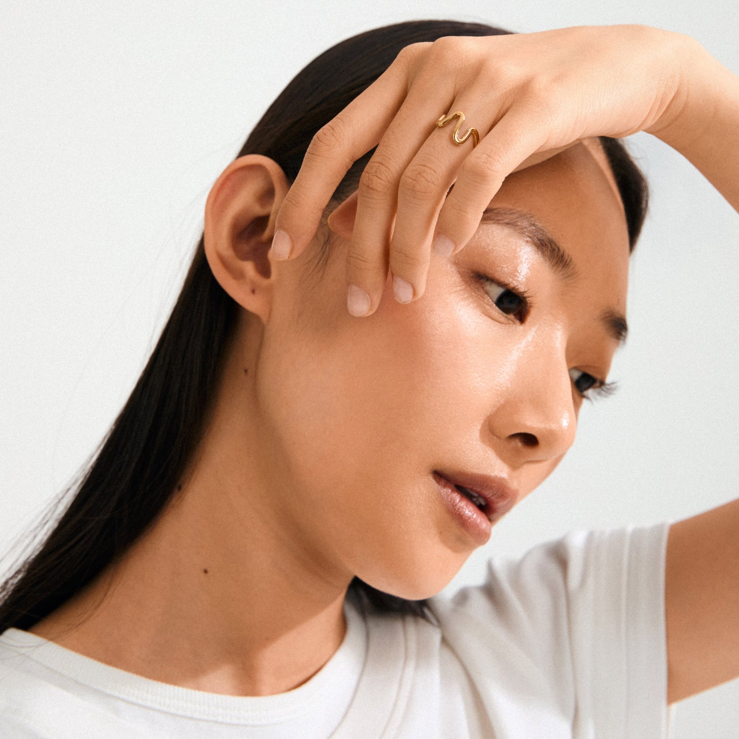 Pilgrim LULU wavy stack ring gold-plated