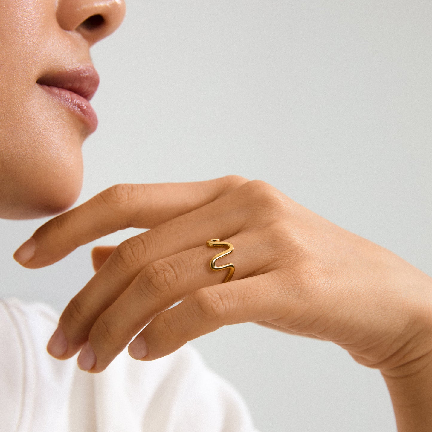 Pilgrim LULU wavy stack ring gold-plated