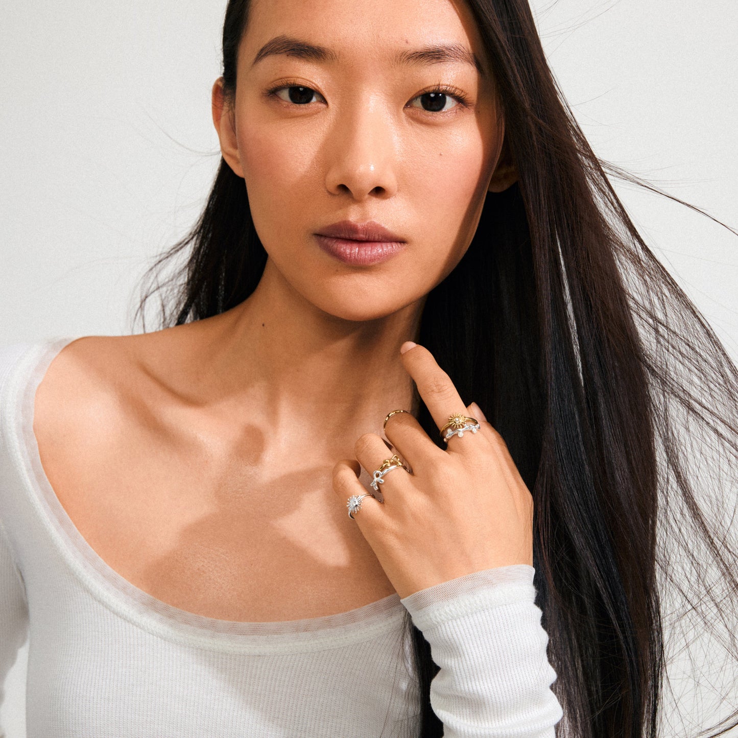 Pilgrim LULU wavy stack ring gold-plated